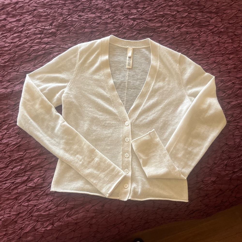 Skims off white cashmere cardigan size small
